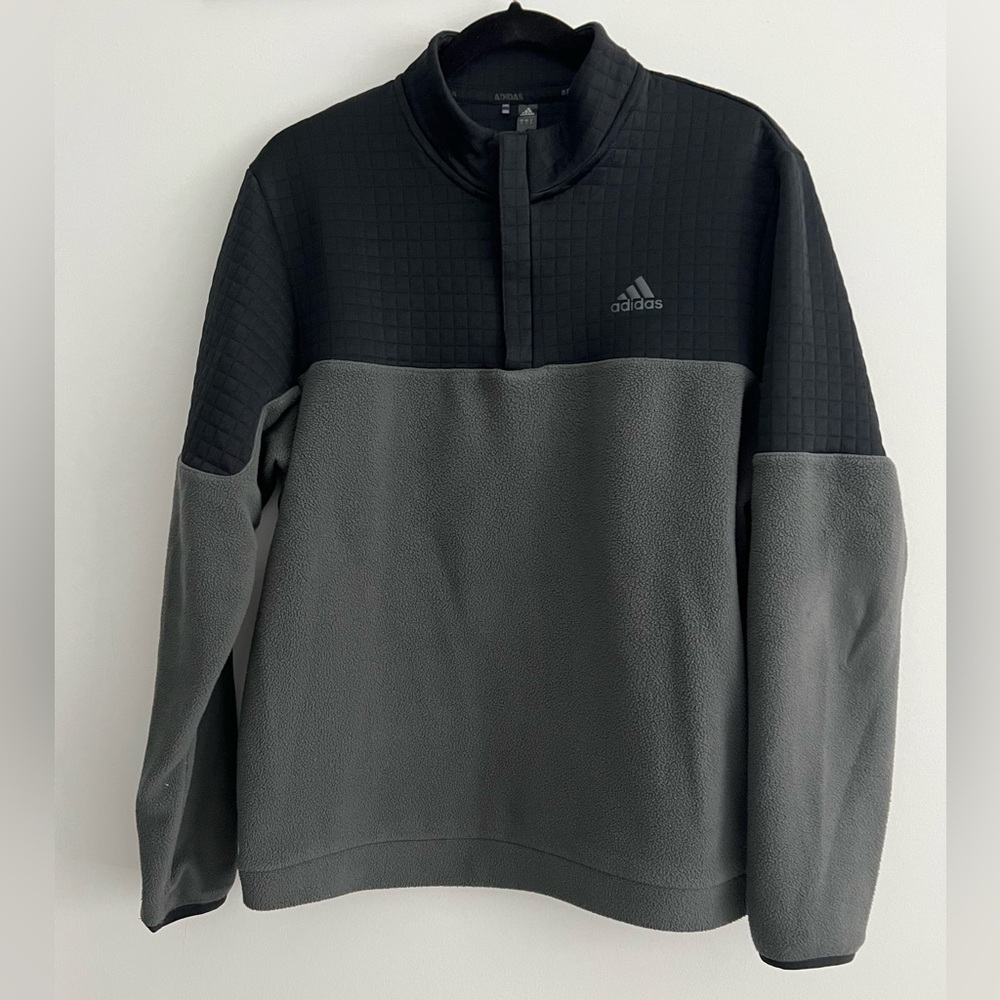 Adidas Black and Gray Quarter-Zip Pullover